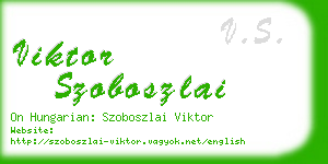 viktor szoboszlai business card